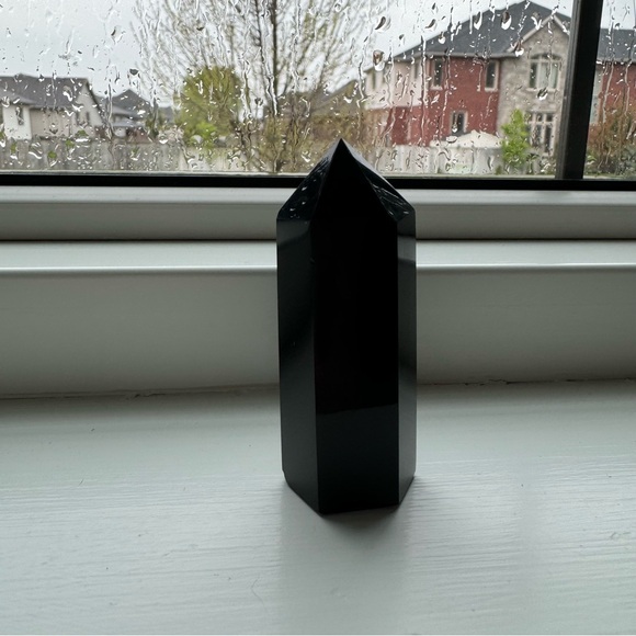 Black Obsidian Healing Crystal Wand Point Reiki Chakra Meditation 2.5” - Picture 2 of 6